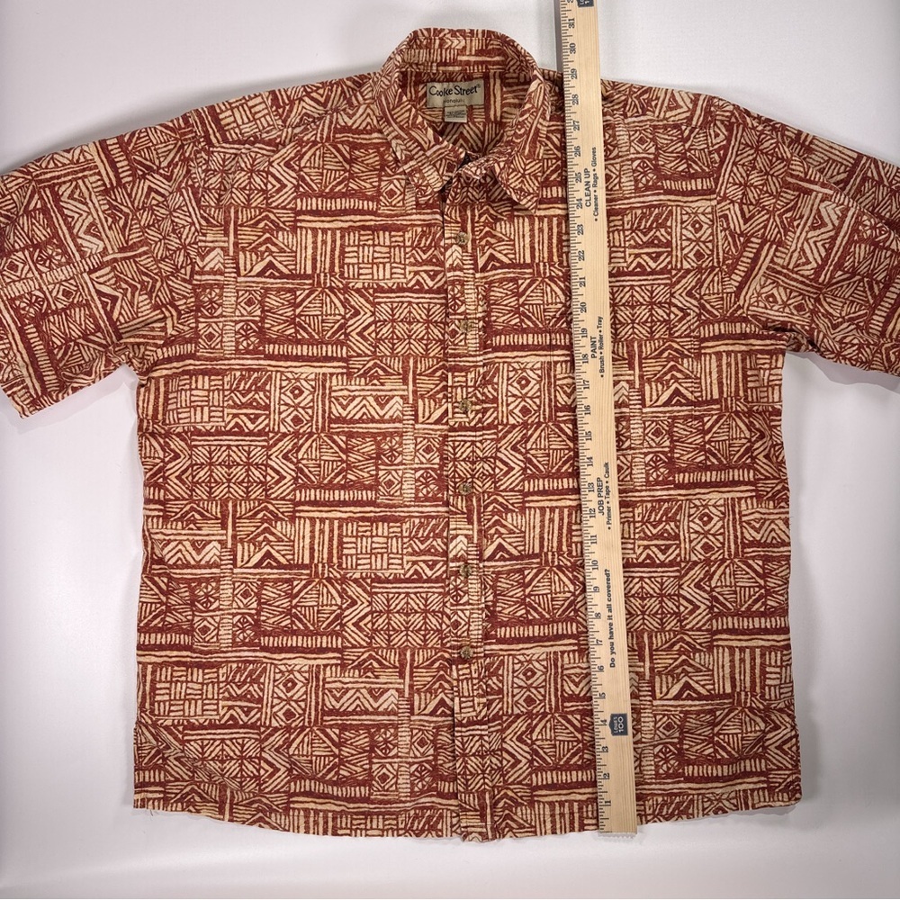 Cooke Street Honolulu Men’s Aloha Shirt Tapa Geometric Print XL - Picture 9 of 10